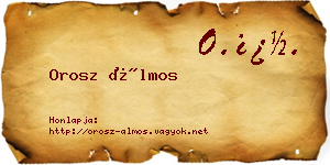 Orosz Álmos névjegykártya