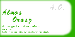 almos orosz business card