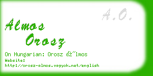 almos orosz business card